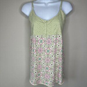 Energie Womens Floral Babydoll Camisole Top Size XL Multicolor Dainty Y2K Boho